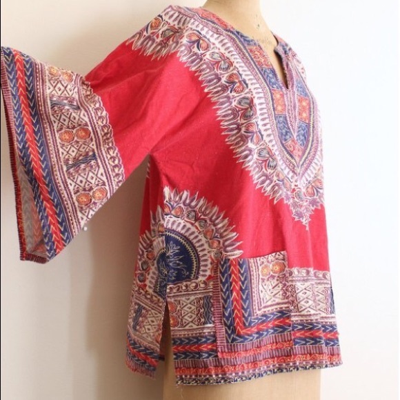SOLD ON ETSY 💔 60s batik dashiki tunic top - Picture 6 of 8